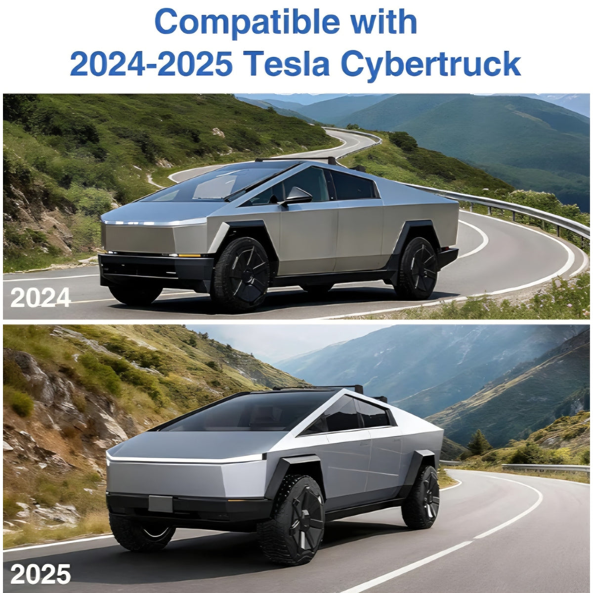 Aluminum Alloy Roof Rack Cross Bars Compatible with Tesla Cybertruck 2024-2026