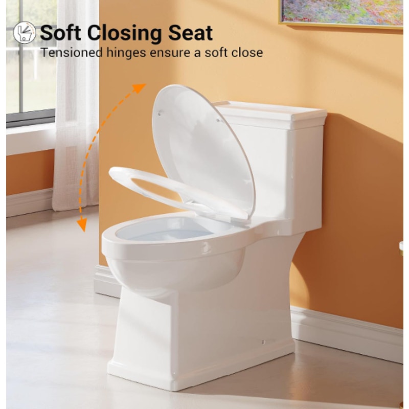 One-Piece Toilet with Classic Design, ADA Height, 1.28 GPF
