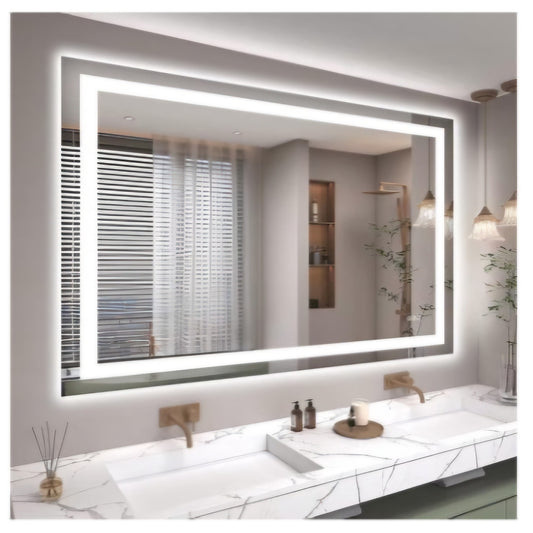 48"X36" LED Bathroom Mirror with Lights, Anti-Fog, Dimmable, Backlit + Front Lit, Smart Bathroom