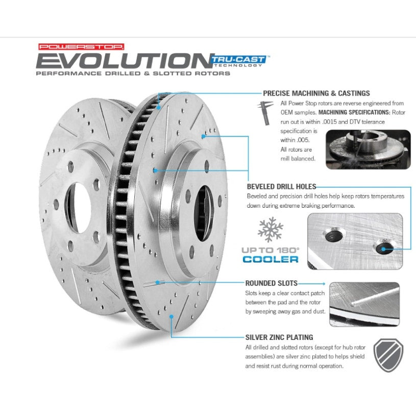 PowerStop Evolution Rear Brake Rotors Lexus Toyota, 4Runner