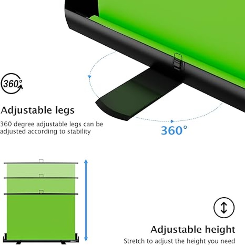EMART Upgrade Green Screen, 61x72in Collapsible Chroma Key Panel for Background Removal