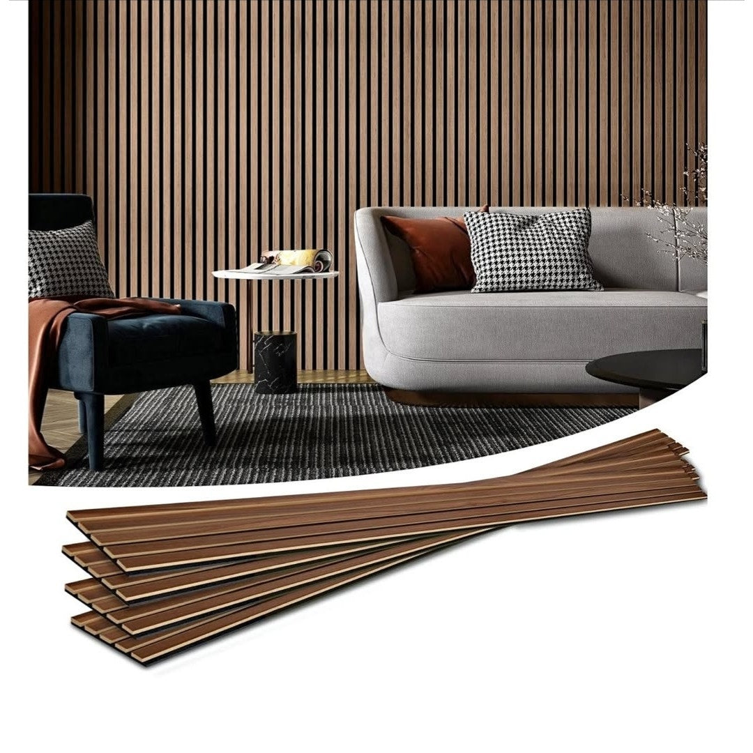 Art3d 4-Piece Wood Slat Acoustic Panels for Stylish Decor and Noise Reduction, 3D Textured Panel