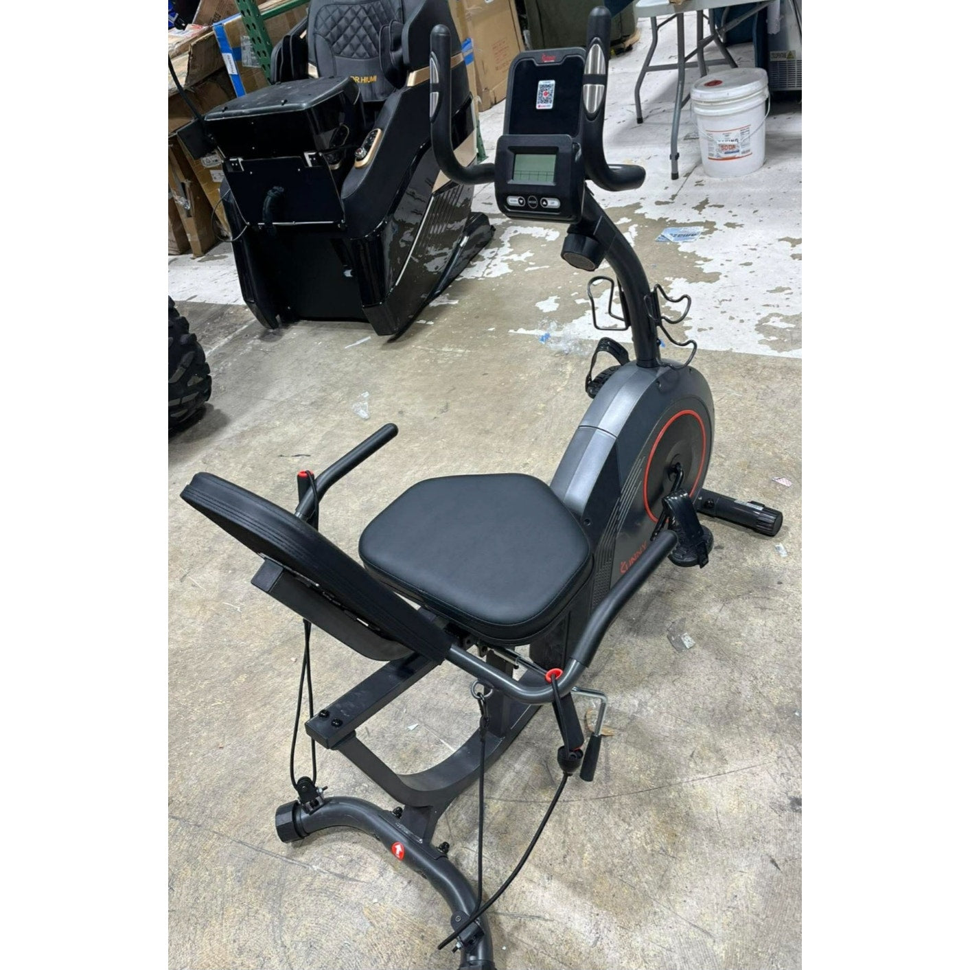 Smart Heavy-Duty Recumbent Bike w/Wide Cushioned Seat & Back, Indoor Cycling Machine Adult/Seniors