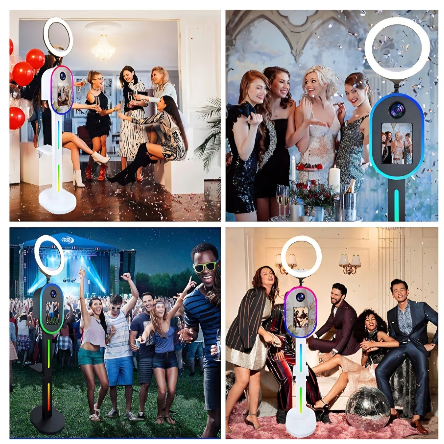Photo Booth Machine for iPad 10.2" 10.9" 11" 12.9" and Camera,2-in-1 Selfie Station