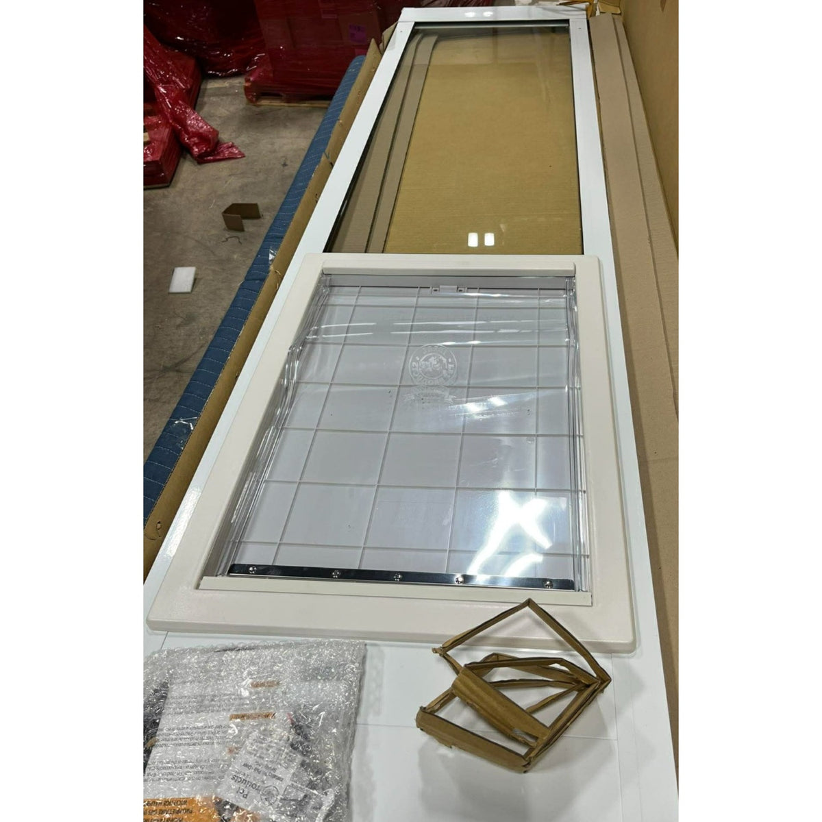 Aluminum Pet Patio Door, XL Adjustable Height 77-5/8" to 80-3/8", 15" x 20" Flap Size, White XL