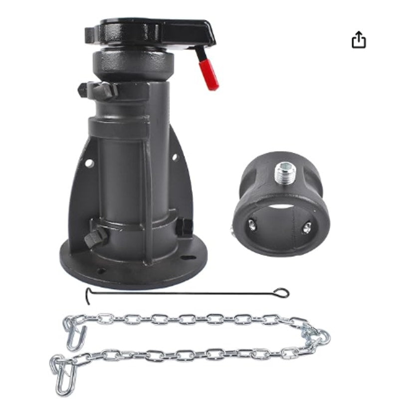 C5G1216 12"-16" Adjustable Height Cushioned 5th Wheel to Gooseneck Adapter w/Safety Chain forCamper