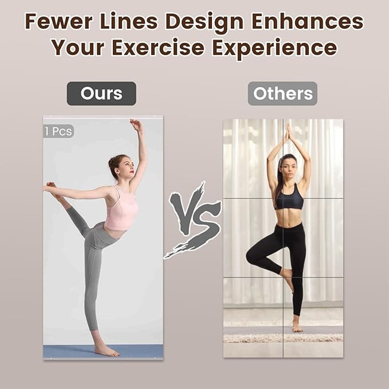 LOAAO Gym Mirror, 47.24"x29.53"-3 PCS for Gym, Flexible Combination, Tempered Glass, Yoga Room