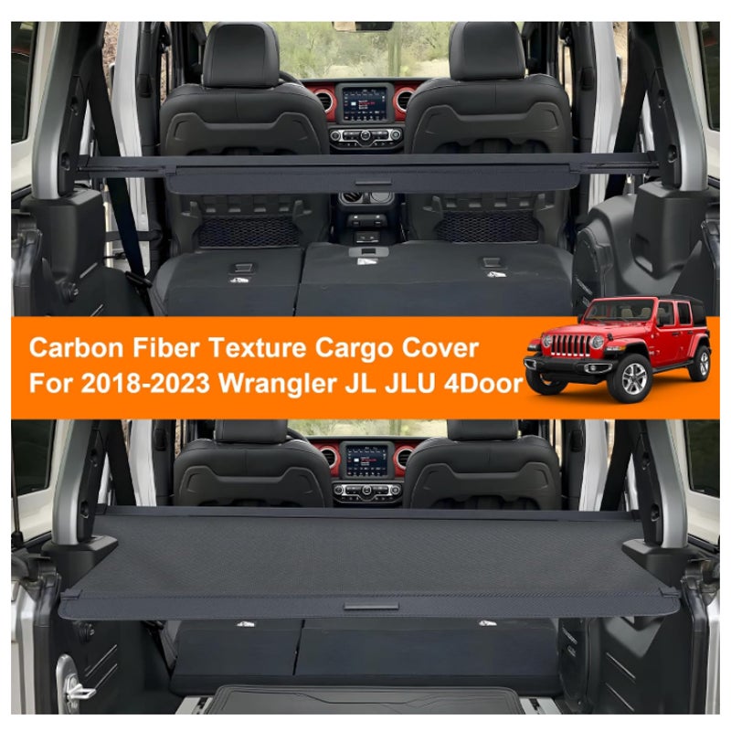 Cargo Cover for Wrangler JL JLU 4 Door/Hard Top 2018-2023
