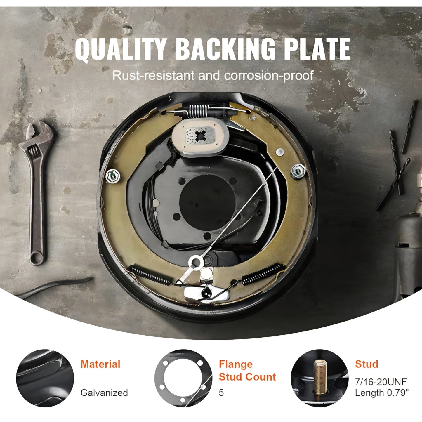 VEVOR Electric Trailer Brake Assembly, 12" x 2", 2 Pairs Self-Adjusting Electric Brakes Kit for