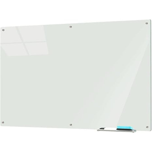 Glass Whiteboard 6'x4', Magnetic Glass Dry Erase, Frameless Wall Mounting, for Office Home & School