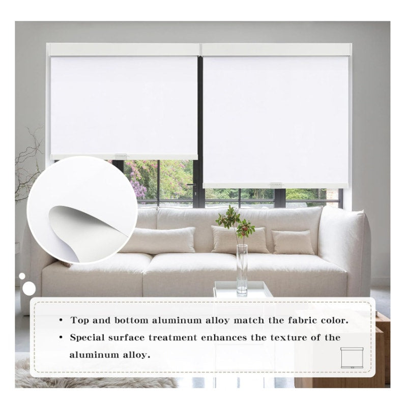 Cordless Blackout Roller Shades Blinds for Windows,34"W x 72"H,White