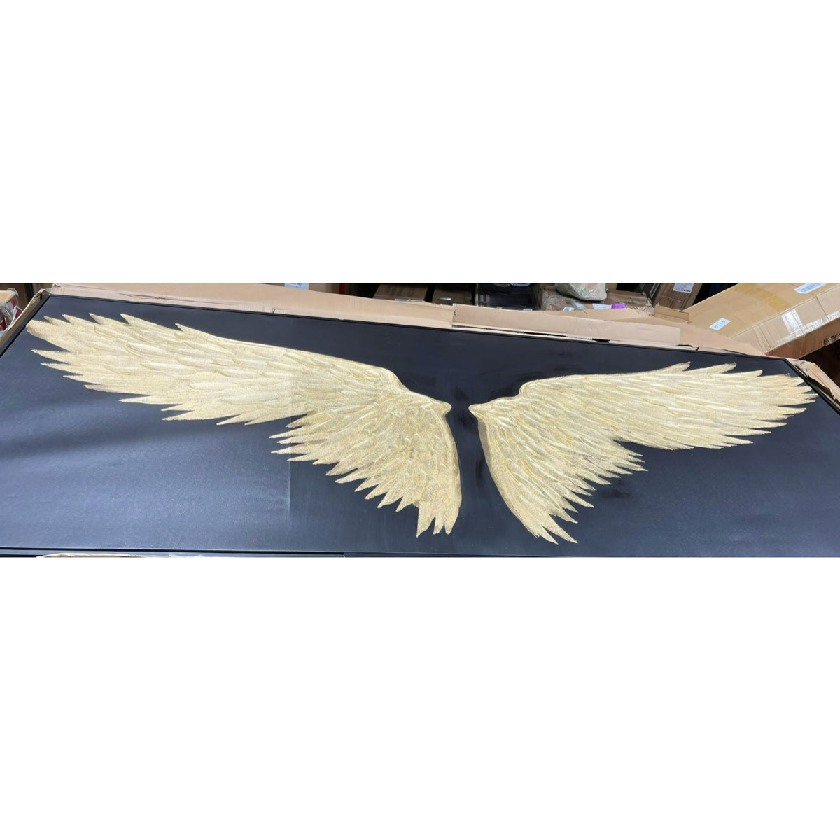 Black Abstract Wall Decor Gold Bird Paintings Wall Art for Living Room