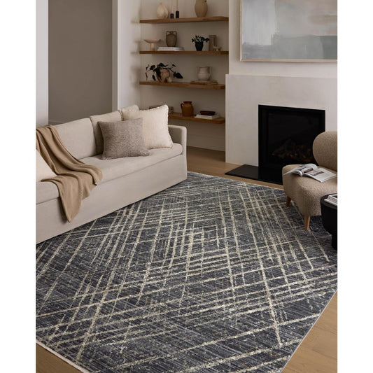 Loloi II Wade Collection WAE-04 Midnight/Beige 7'-10" x 10' Area Rug