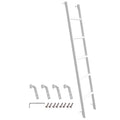 White Bunk Bed Ladder 60 inch with 4 Hooks, One Piece Steel Structure
