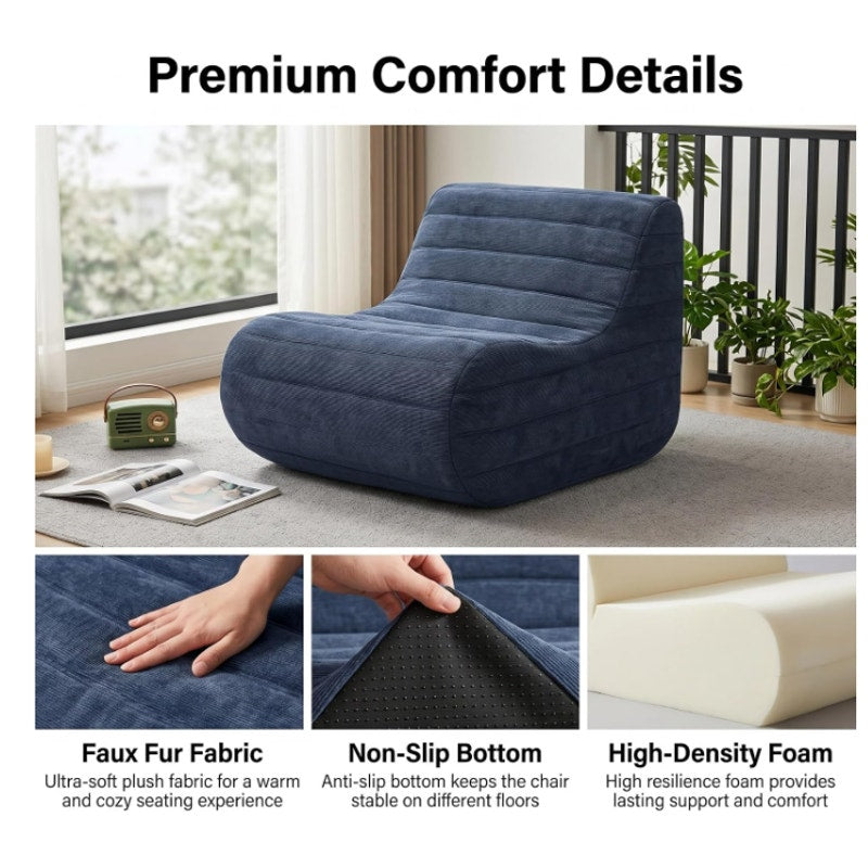 Memory Foam Bean Bag Chair, Gray