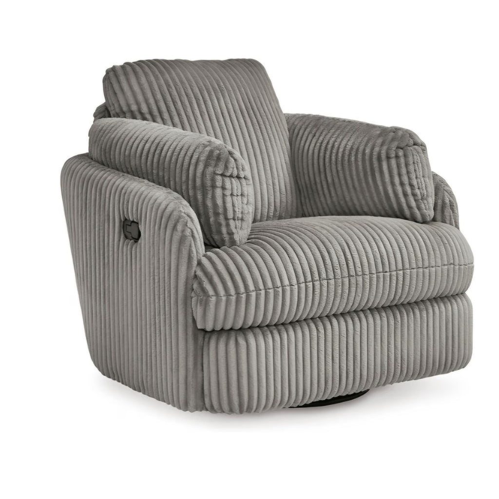 Signature Design by Ashley Tie-Breaker Swivel Glider Recliner, 2 Bolster Pillows, Hidden Storage