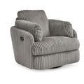 Signature Design by Ashley Tie-Breaker Swivel Glider Recliner, 2 Bolster Pillows, Hidden Storage