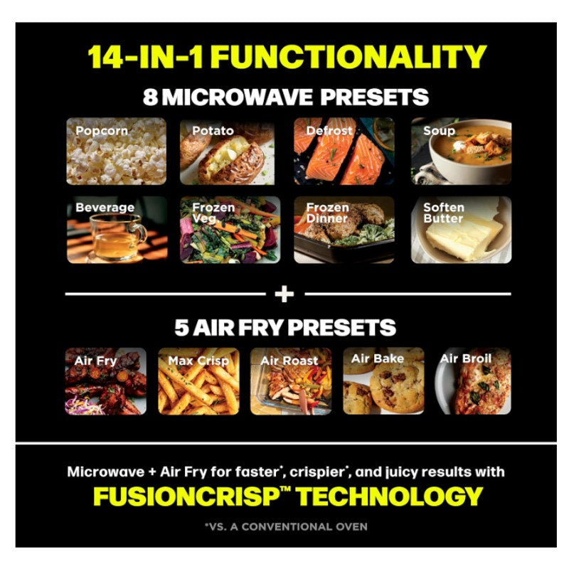 Ninja MW101BK1 Crispi Microwave and Air Fryer with FusionCrisp, 0.9 Cu Ft, Black