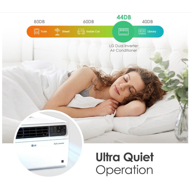 LG 14,000 BTU DUAL Inverter Smart Window Air Conditioner, 115V, Cools 800 Sq. Ft. for Bedroom