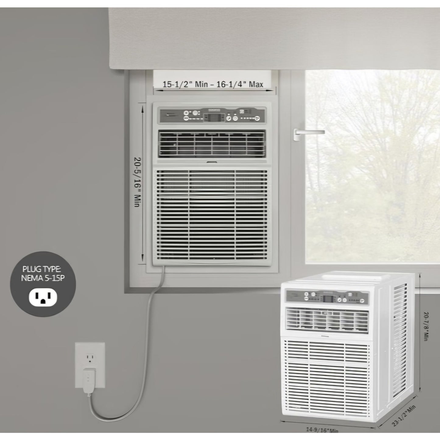 Durastar 10,000 BTU Casement 115V Air Conditioner and Remote Coverage area 450 square feet