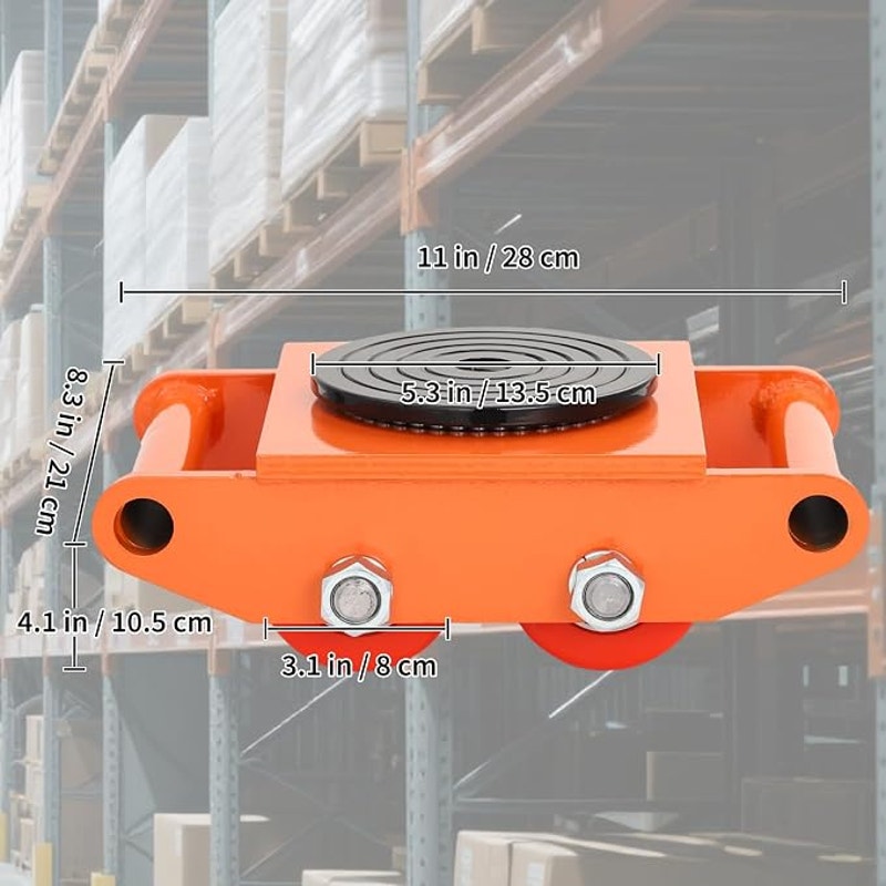 Garvee Machinery Mover Industrial Heavy Duty Skate Dolly, 4 Wheels & 360° Rotation Non-Slip Tray.
