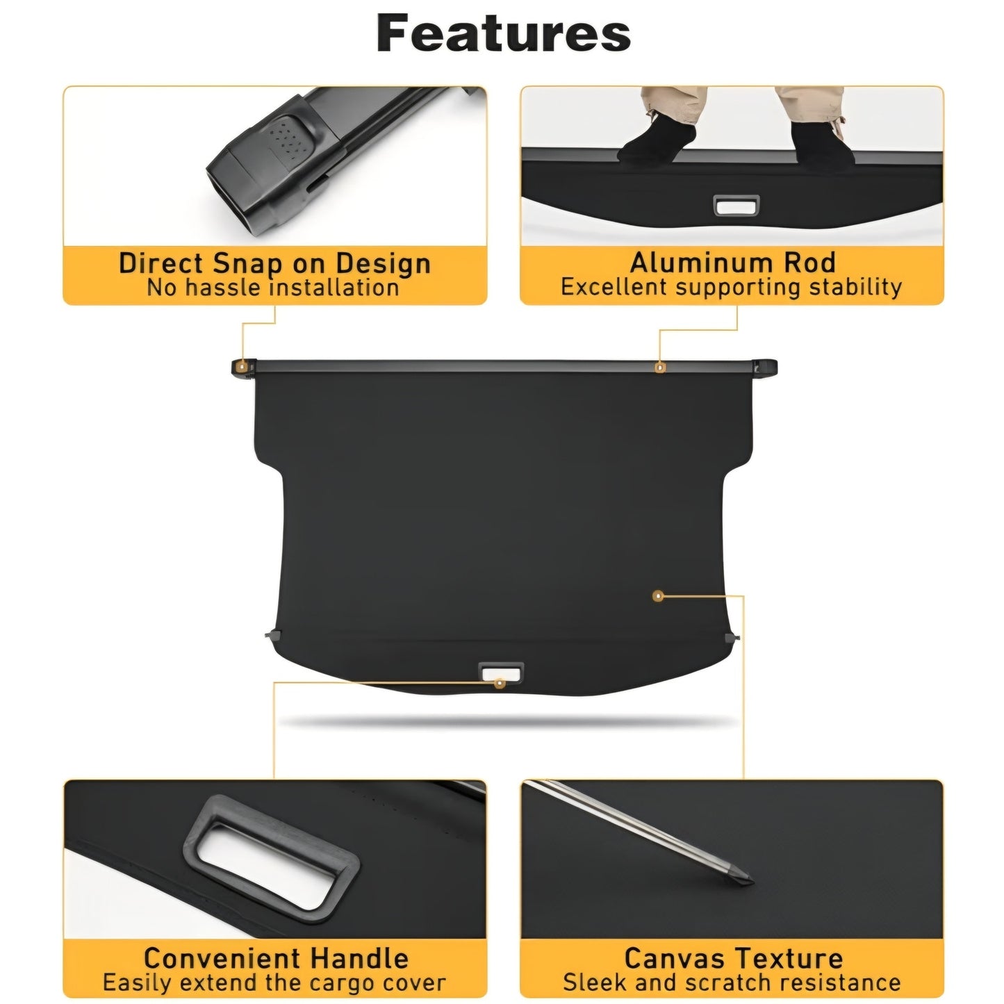 Retractable Cargo Cover for 2024-2026 Toyota Grand Highlander(NOT for Highlander)