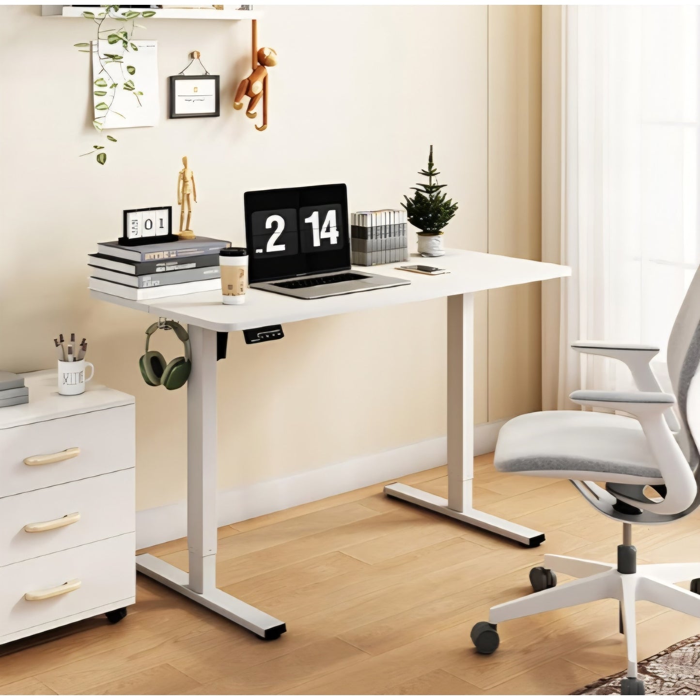 Electric Standing Desk Adjustable Height, 40x24 Inches Sit Stand up Desktop for Home Office