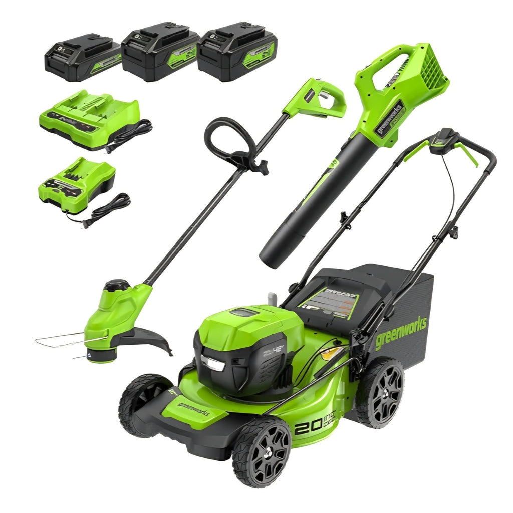 Mower, 12" String Trimmer/Edger, & 320 CFM Blower Combo Kit w/ (2)
