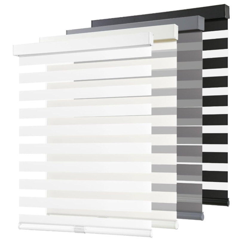 Cordless Zebra Blinds for Indoor Windows, 71" W x 72" H, White