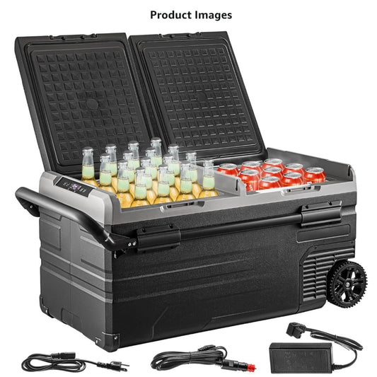 VEVOR Car Refrigerator, 12 Volt Car Refrigerator Fridge, 121.4QT Dual Zone Portable Refrigerator