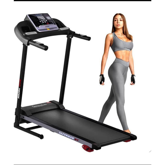 SereneLife Electric Folding Treadmill Exercise Machine - Smart Compact Digital Fitness Treadmill Wor
