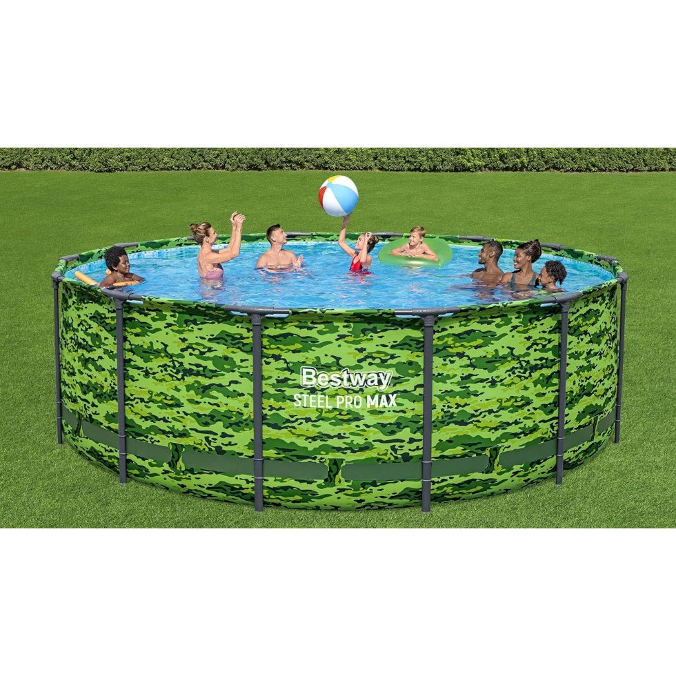 Bestway Steel Pro Max 14' x 48" Camo Pool Set with Pump and Ladder