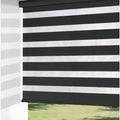 ChrisDowa Cordless Zebra Blinds for Windows (72" W x 72" H, Black)