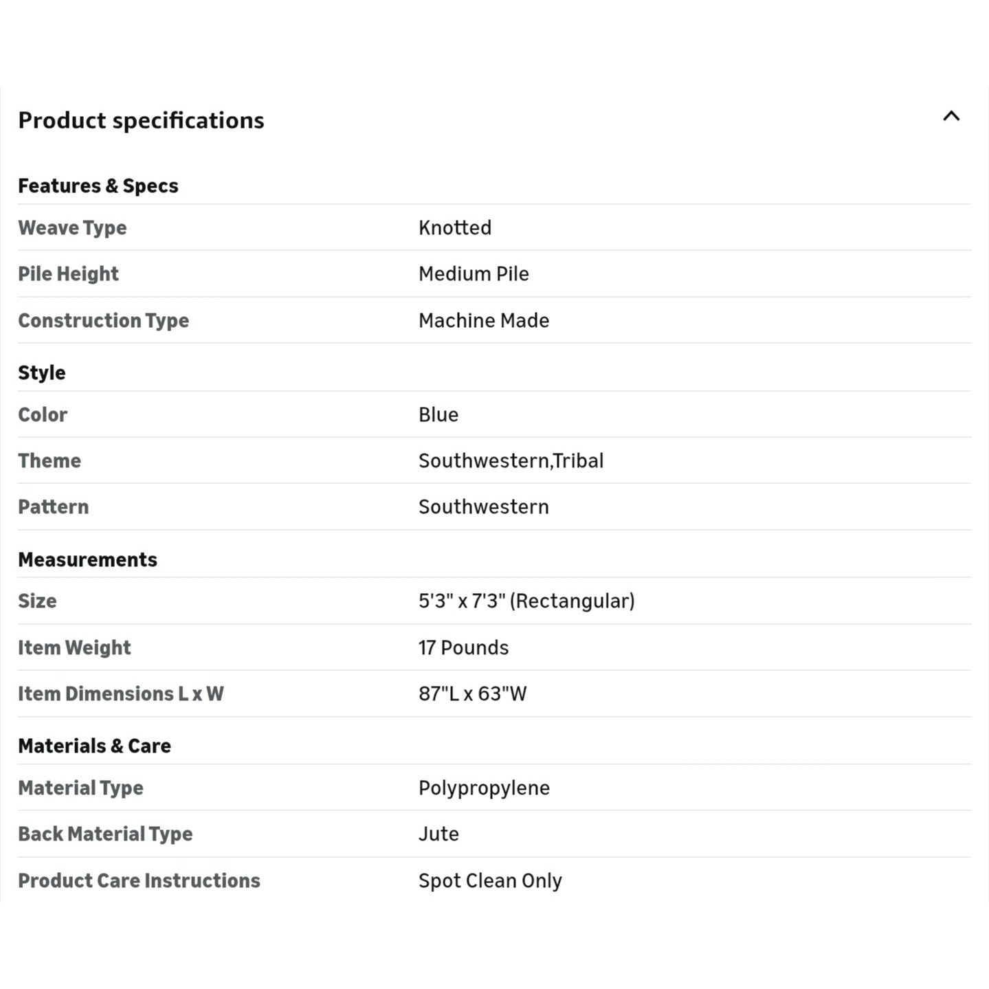 Area Rug Well Woven Tulsa Lea Blue Traditional Southwestern Tribal 5x7 (5'3" x 7'3")