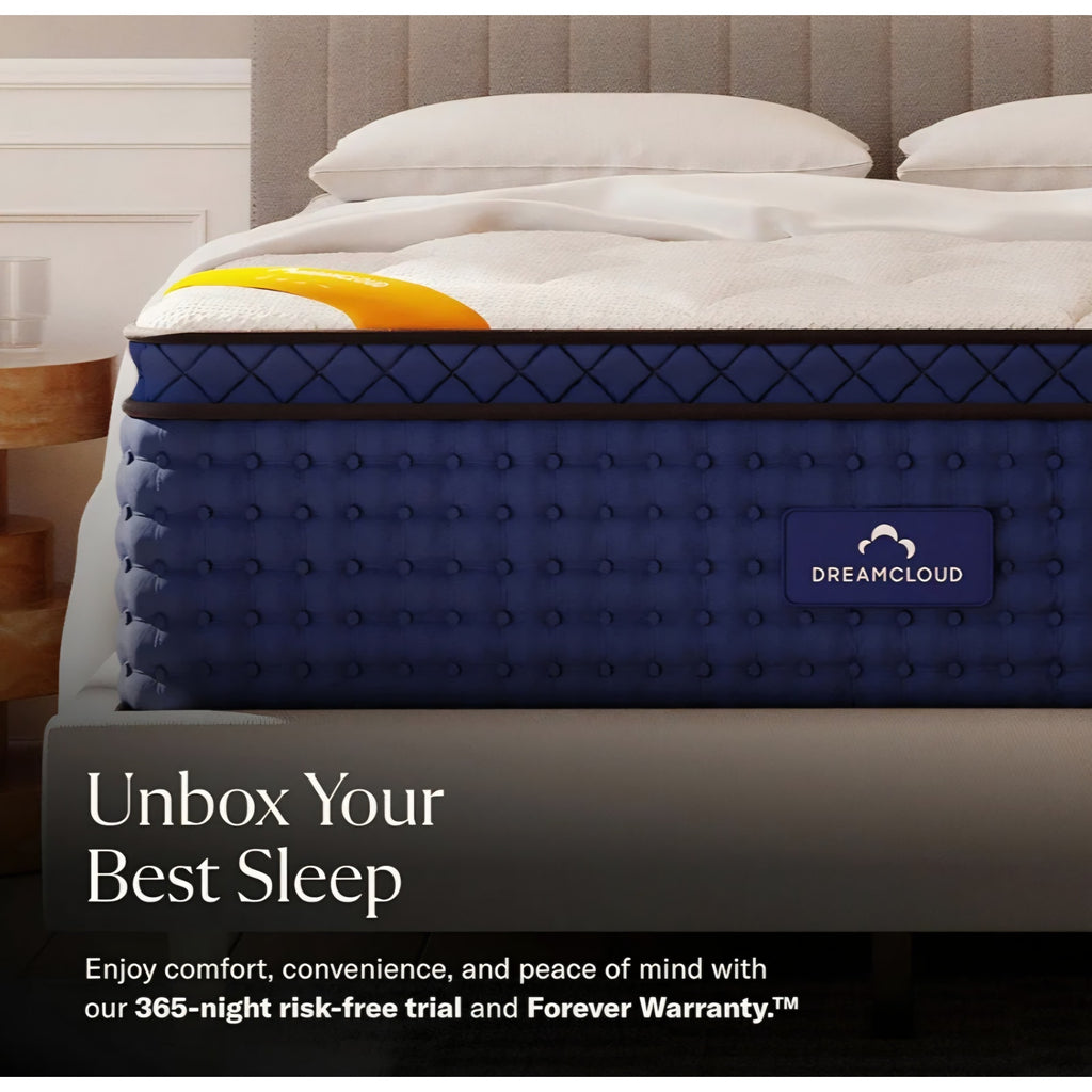 Dream Cloud Premier Rest 16" Full Mattress - Luxury Hybrid Memory Foam - 365 Night Trial - 8 Premium Pressure