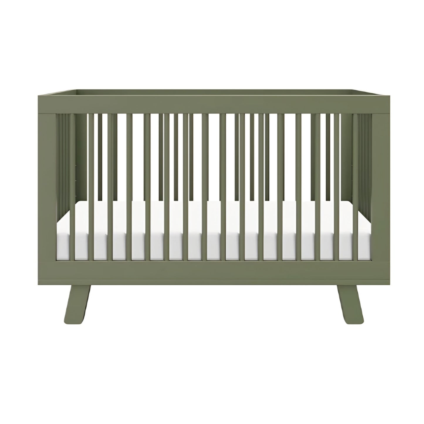 3-in-1 Convertible Crib with Toddler Bed Conversion Kit in Olive Green