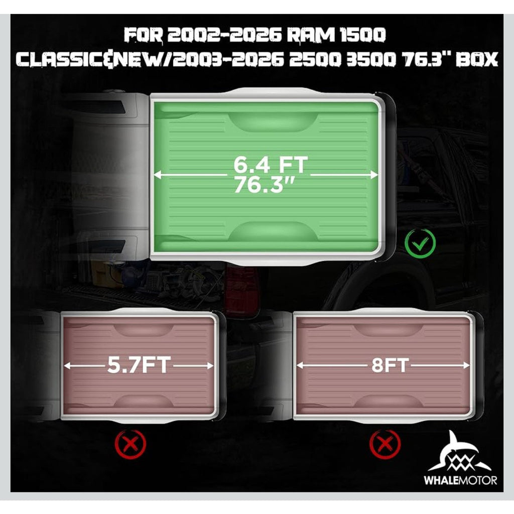 Hard Folding Tonneau Cover Compatiable with Dodge Ram 1500 Classic&New(2009-2026) 5.7 FT
