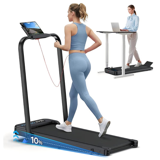 Cardirun Foldable Treadmill with Incline, Compact Walking Pad Treadmill with Safety Handle Bar