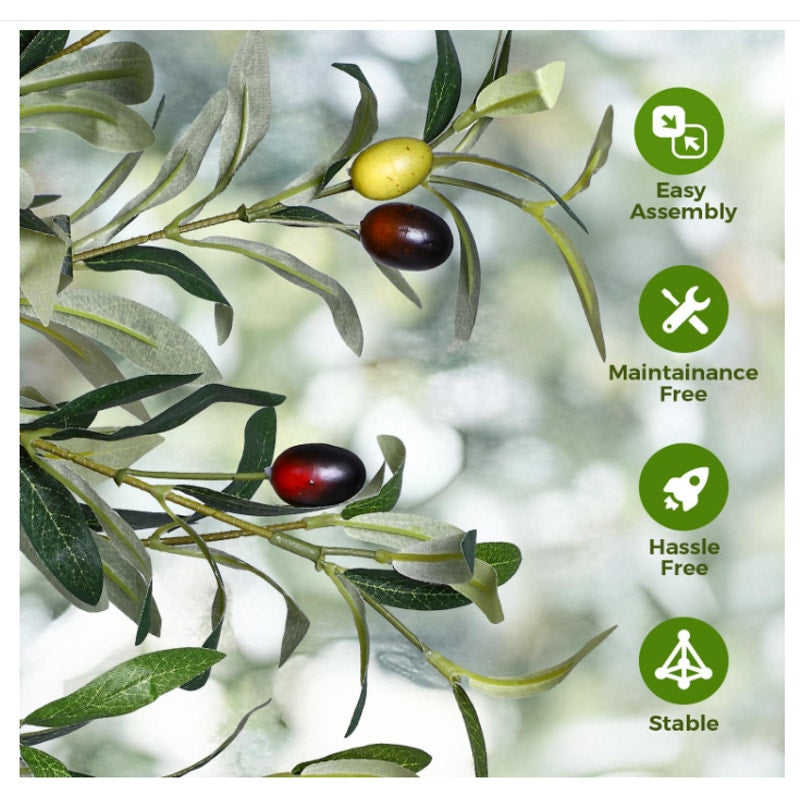Artificial 10FT Olive Tree Indoor, Tall Faux Olive Tree with White Planter