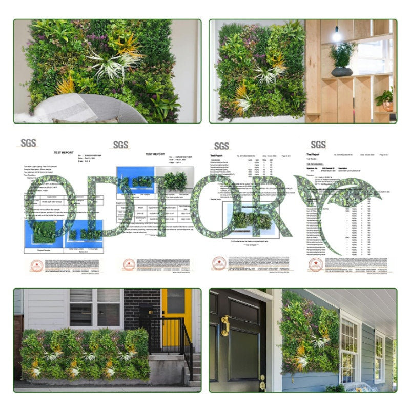 ODTORY Artificial Greenery Grass Wall Panels: 68'' x 120''(56.7 SQFT) UV-Anti, Faux Ivy Privacy