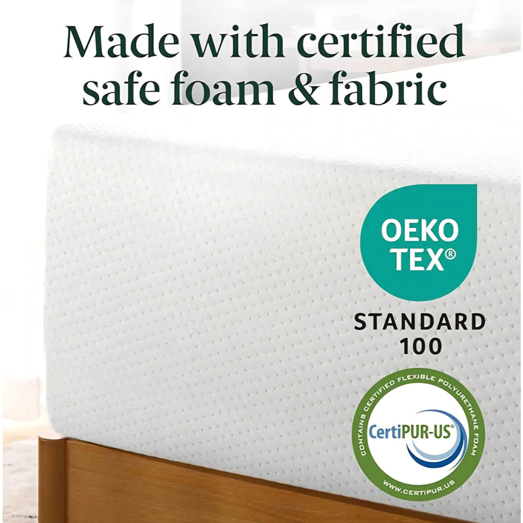 Zinus 14 Inch Queen Green Tea Memory Foam Mattress, Fiberglass Free