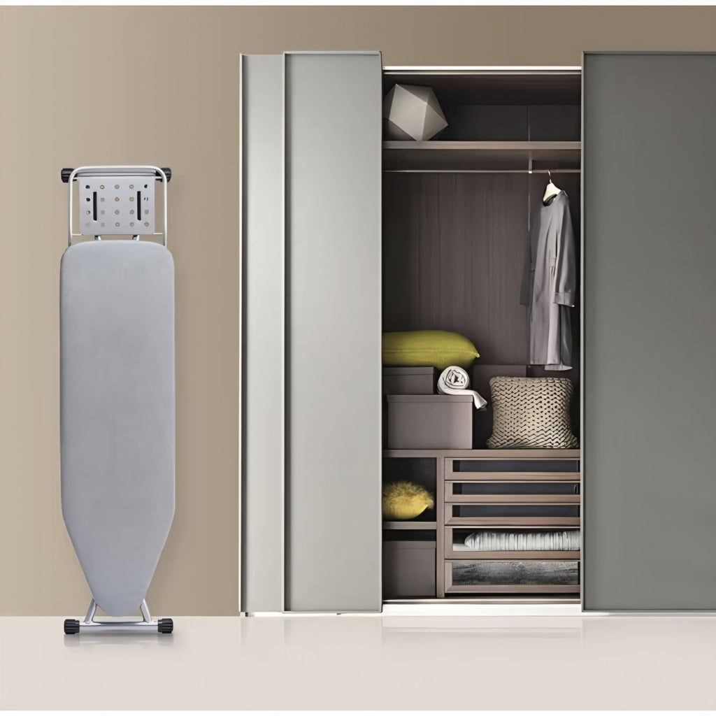 BKTD Ironing Board, Heat Resistant Cover Iron Board with Steam Rest,Non-Slip Foldable Ironing Stand