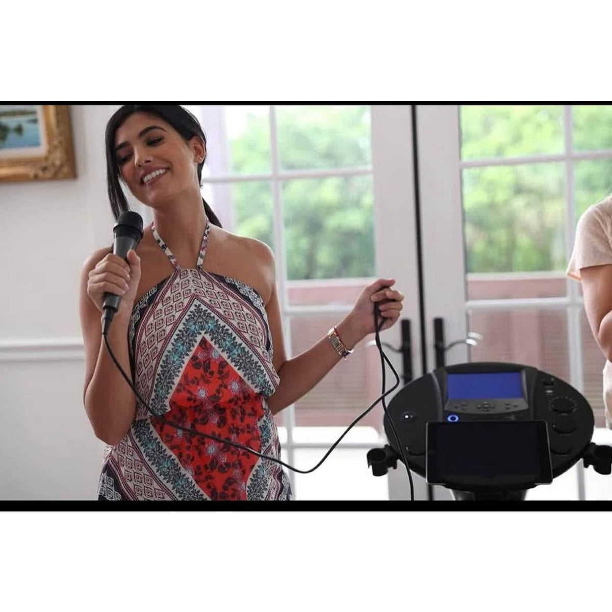 Singing Machine iSM1030BT Bluetooth Karaoke Pedestal, Karaoke Machine with Speakers, Black