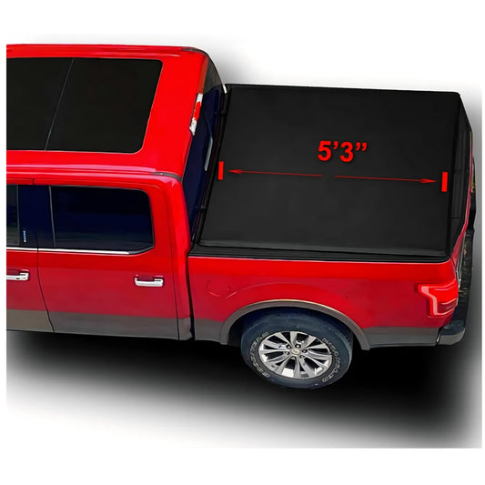 Soft Roll Up 5'3" Truck Tonneau Cover Compatible for 2000 2001 2002 2003 2004 Dodge Dakota Short