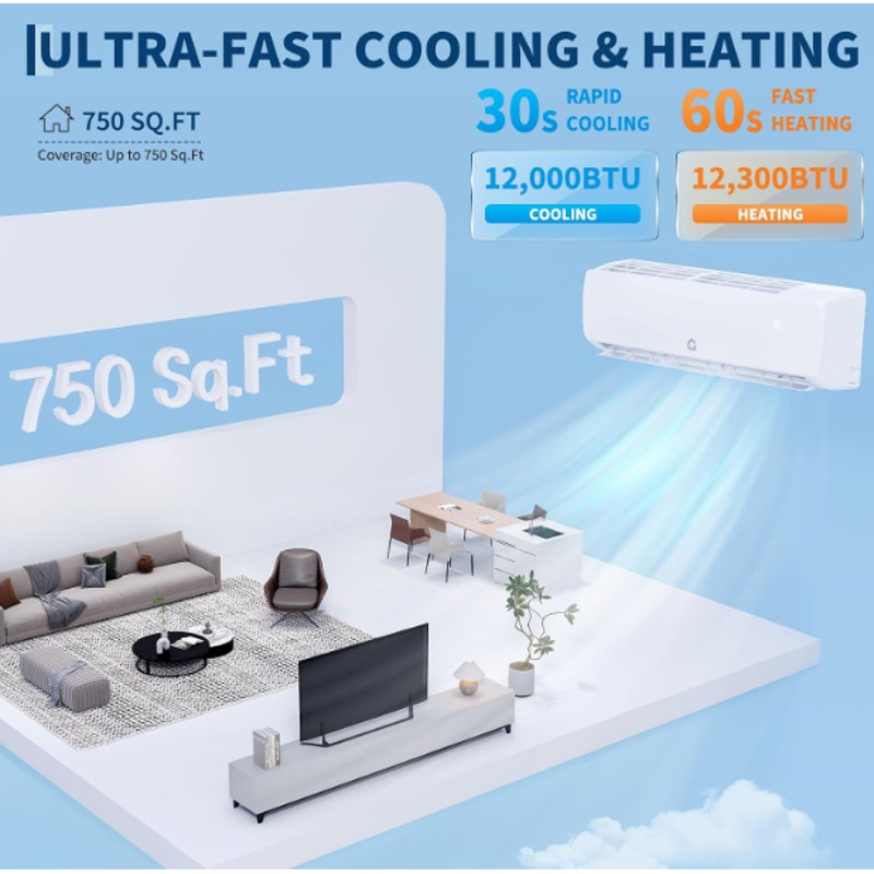 GarveeHome SEER 17 12000BTU 115V Mini Split Air Conditioner