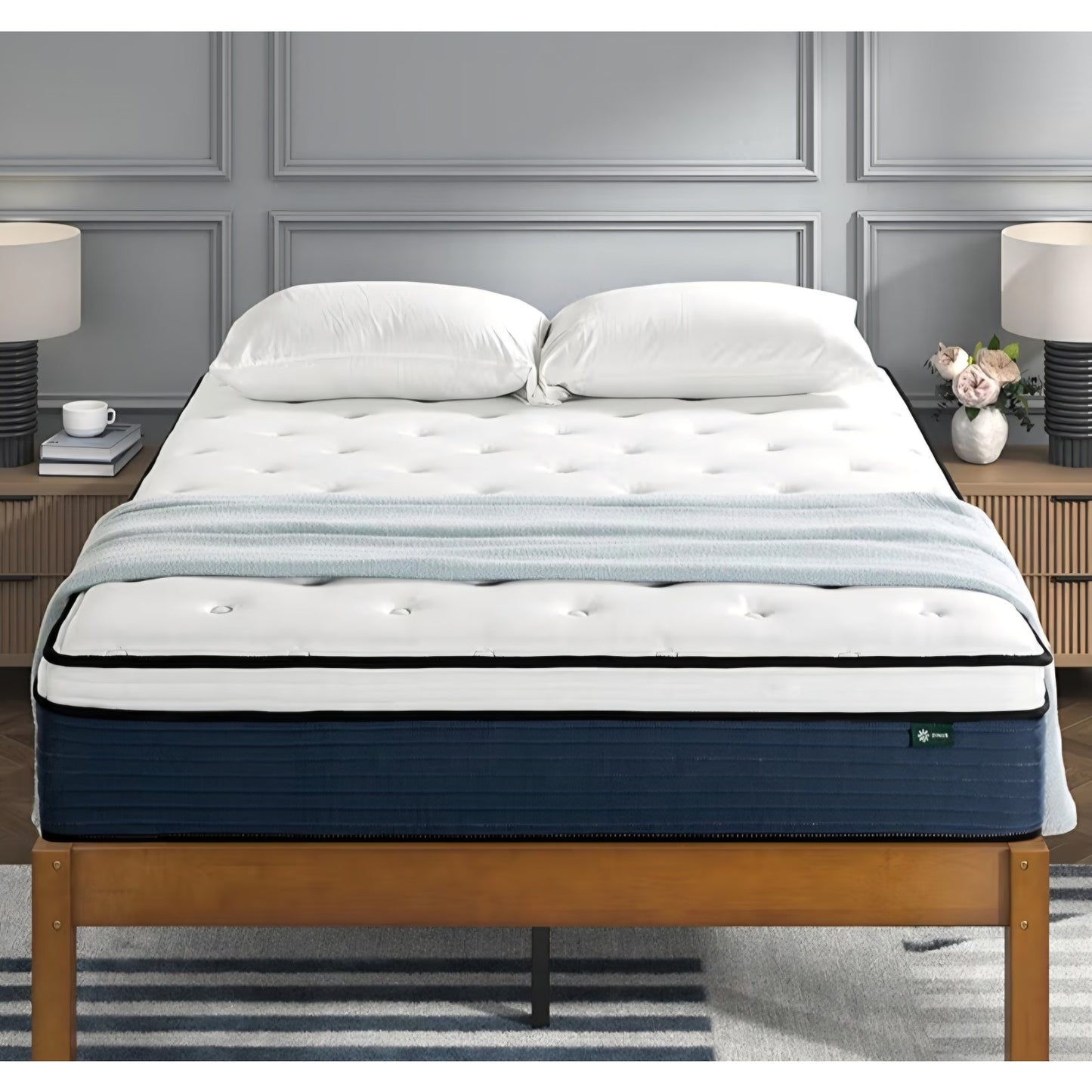 ZINUS 12 Inch Queen Comfort Support Hybrid Mattress [New Version], Queen,