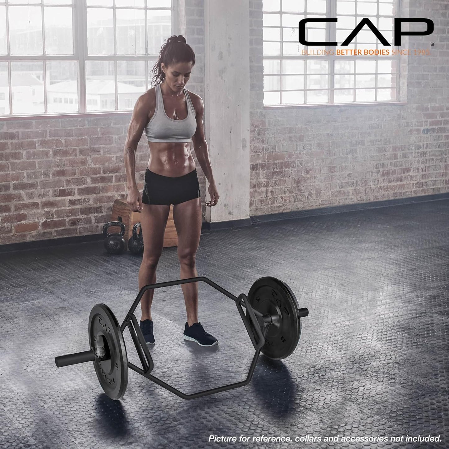 CAP Barbell Olympic Trap Bar | Multiple Grip Options, Black, Combo Grip,56"L x 24"W