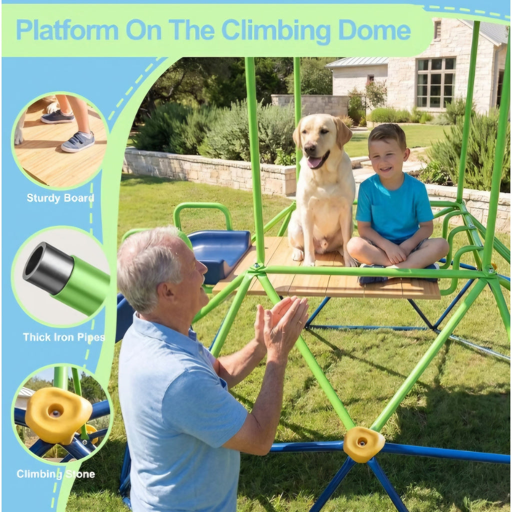 6ft Climbing Dome with Slide for Kids Ages 3-8, 600LBS Heavy Duty Outdoor Jungle Gym Play Equipment