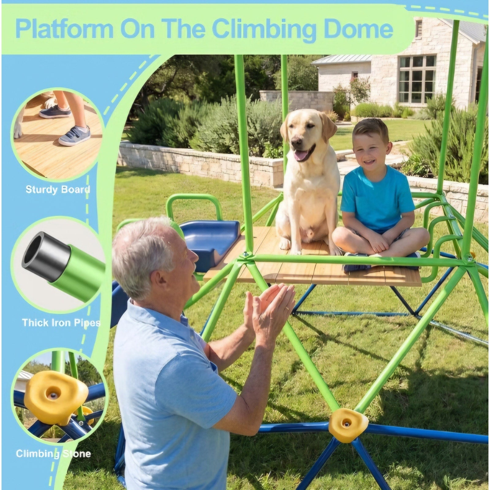 6ft Climbing Dome with Slide for Kids Ages 3-8, 600LBS Heavy Duty Outdoor Jungle Gym Play Equipment