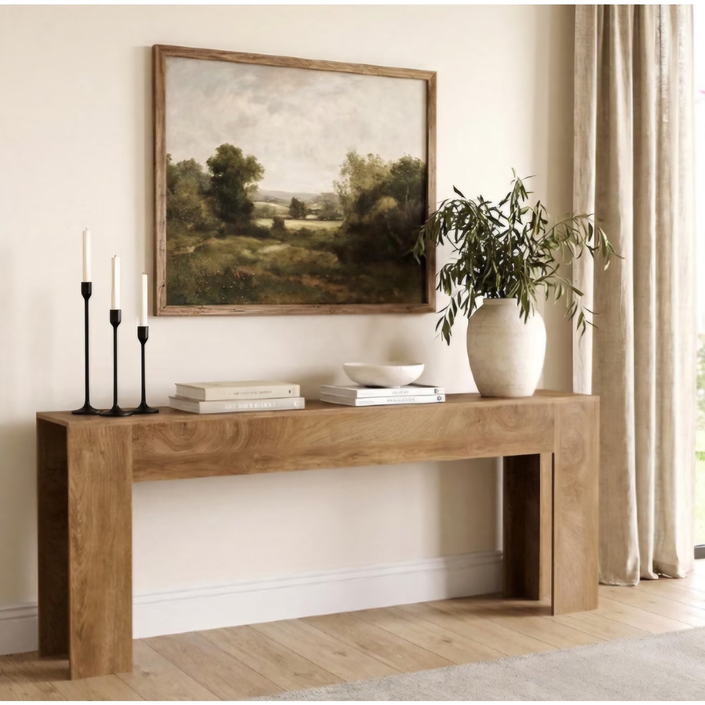 LITTLE TREE 78.74 Inches Extra Long Console Table, Farmhouse Sofa Table Behind Couch